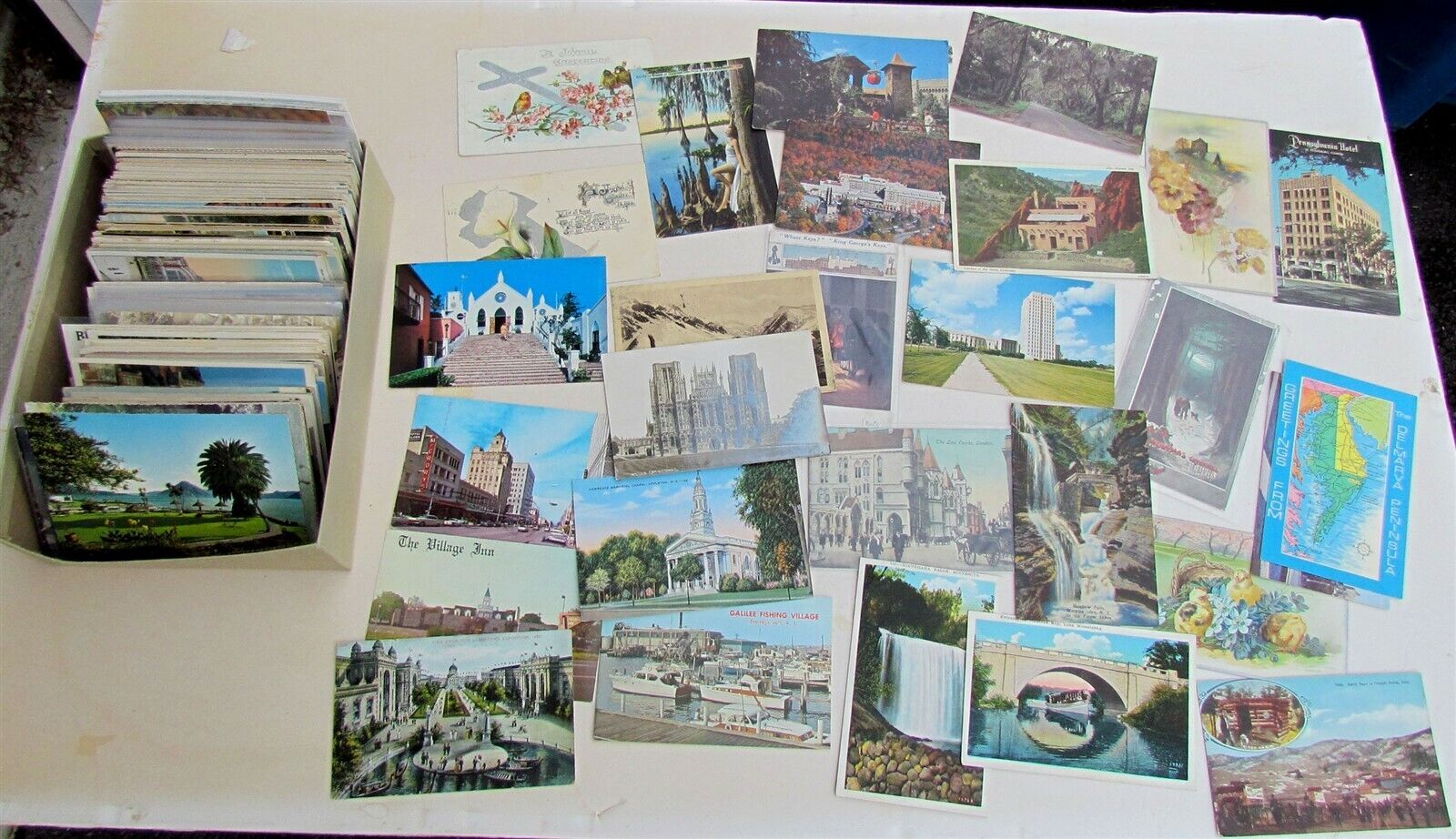POSTCARDS RANDOM LOT OF 50 ANTIQUE & VINTAGE US & FOREIGN VIEWS & GREETING CARDS