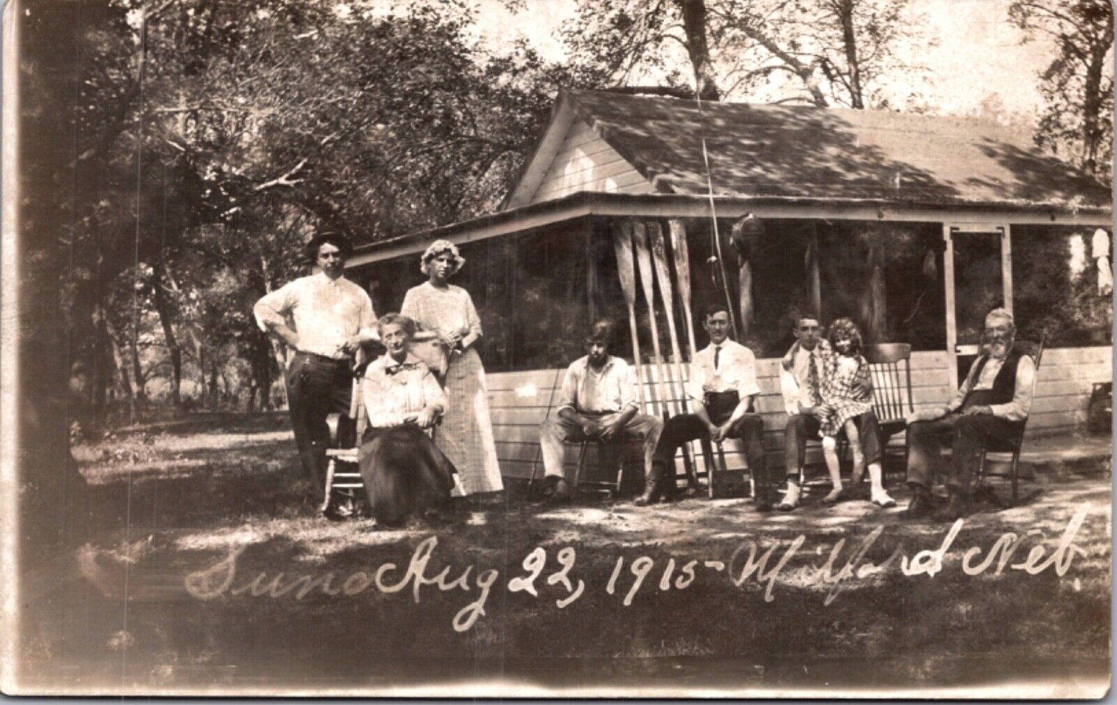 Real Photo Postcard Sunday, August 22, 1915 in Milford, Nebraska