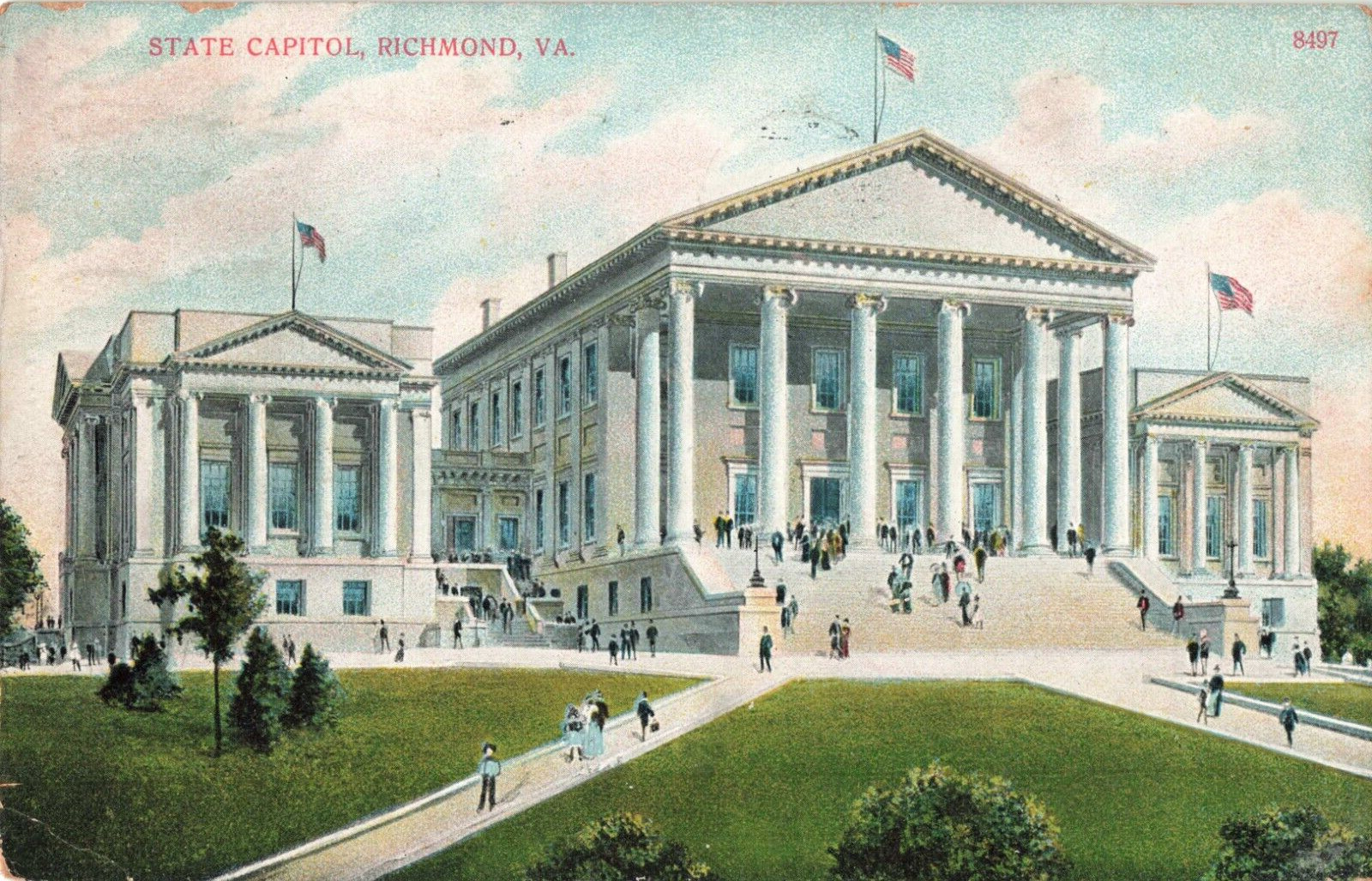 Richmond VA Virginia, State Capitol Building, Vintage Postcard