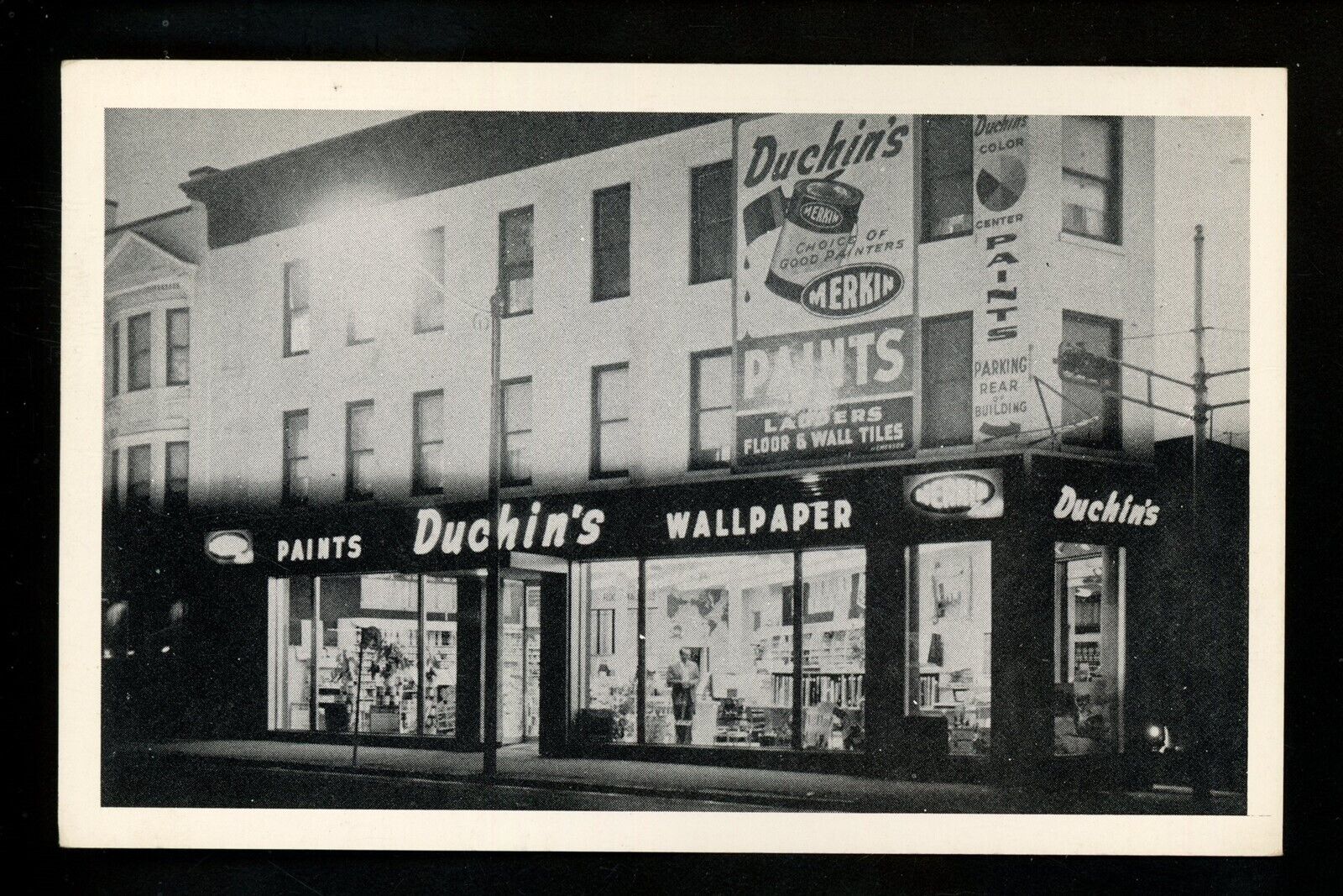 New Jersey NJ postcard Elizabeth, Duchin\'s Paints Wallpapers Westfield Ave