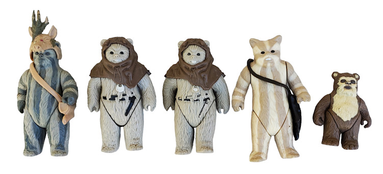 5 Rare Original Kenner ROTJ Ewok Action Figures Return of the Jedi 1983/84 M11