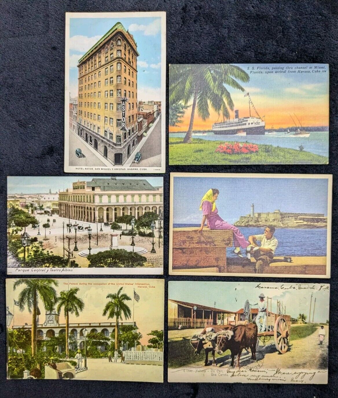 Lot Of 6 Vintage Antique Cuba Postcards Havana