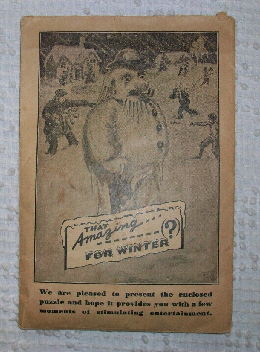Vintage 30s PENNZOIL Advertising Puzzle & Envelope Superior  Printing AKRON Ohio