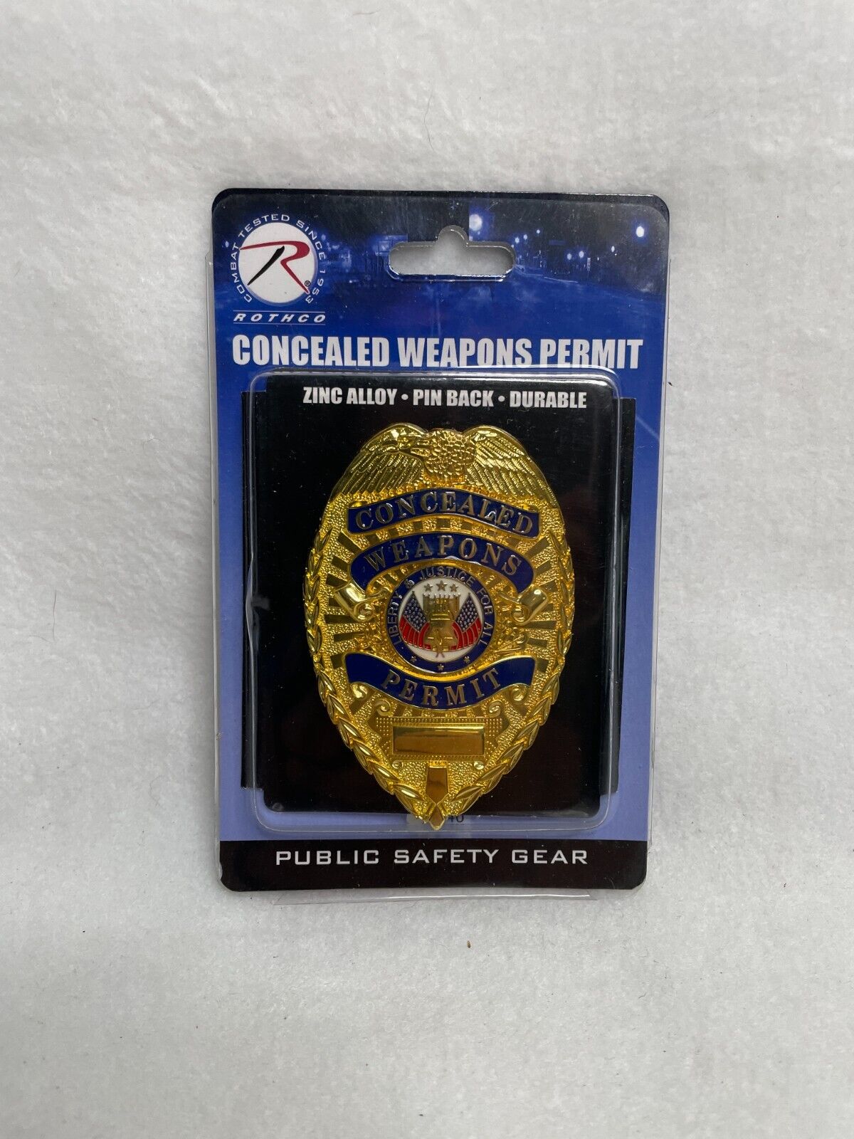 Rothco Concealed Weapons Permit Badge Pin Back, Zinc Alloy, Durable