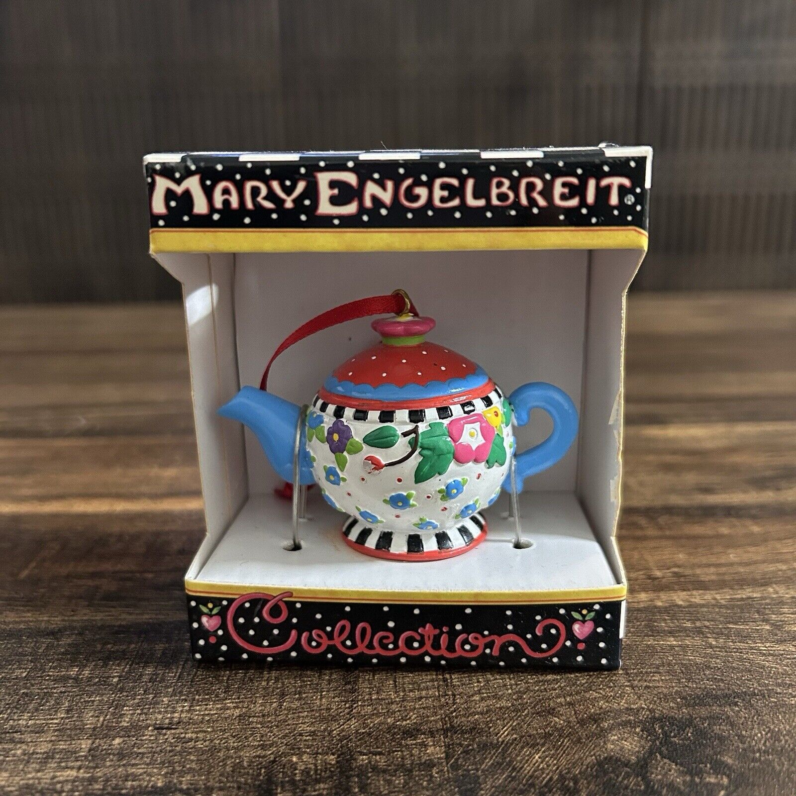 Mary Engelbreit Mini Teapot Christmas Ornaments Box
