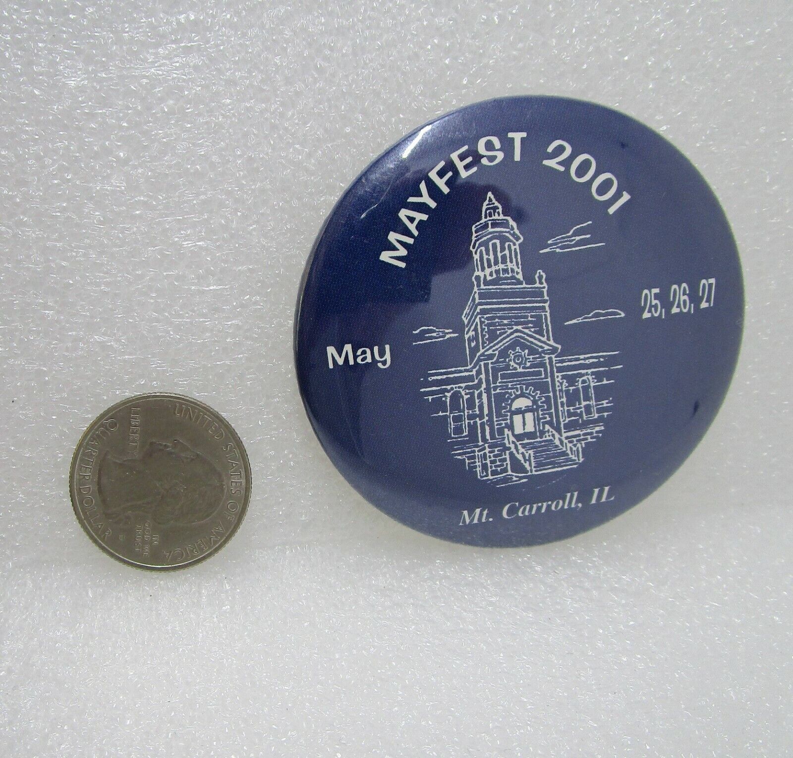 2001 Mayfest Arts Festival Mount Carroll Illinois Button Pin