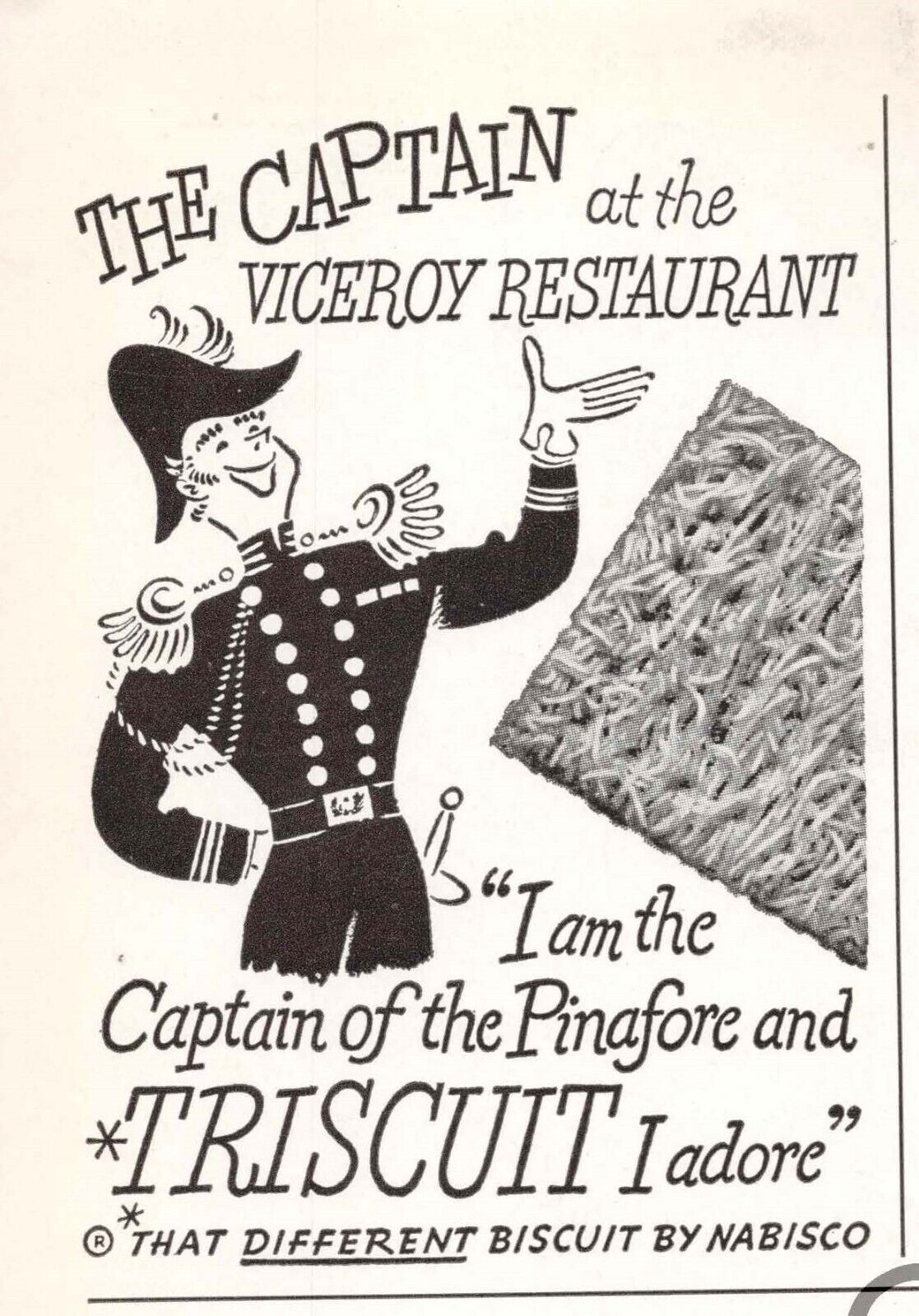 Triscuit the Captain of the Pinafore the Viceroy 1950 Print Ad