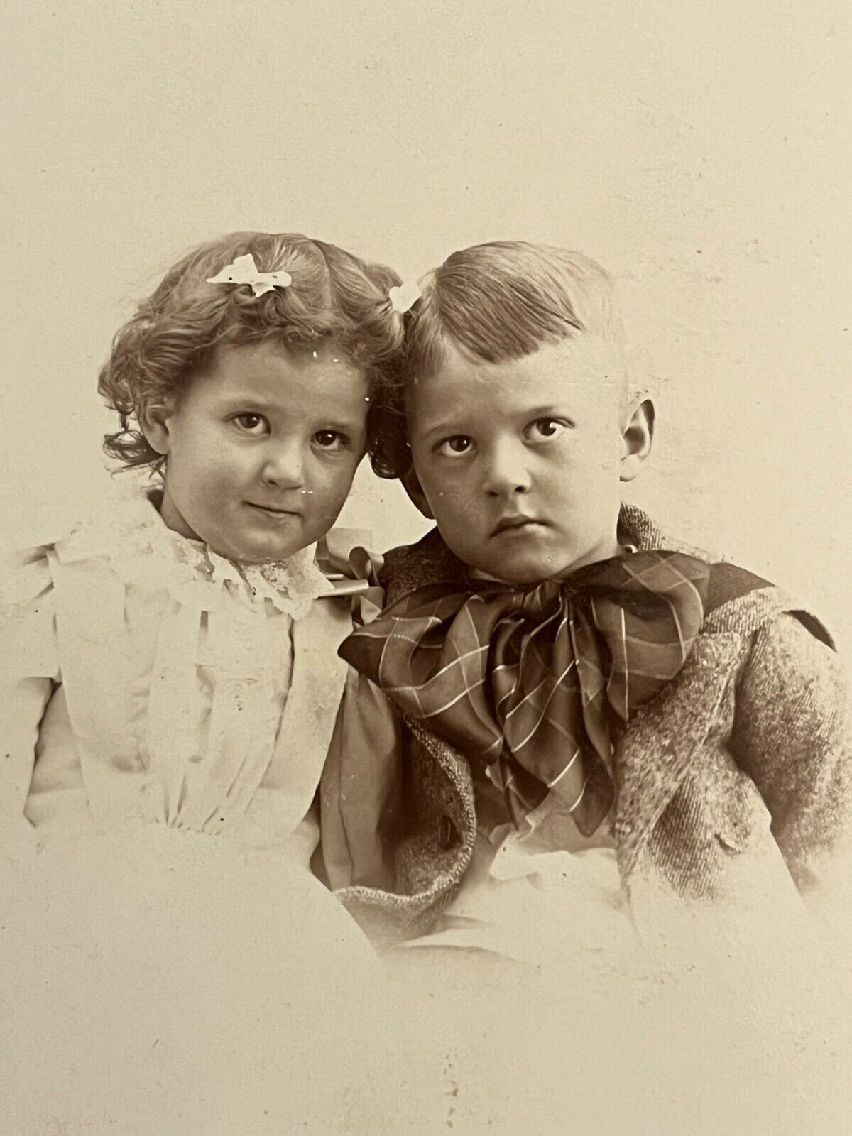 Milton Hills New Hampshire Cabinet Photo Victorian Children Boy Girl 1890\'s
