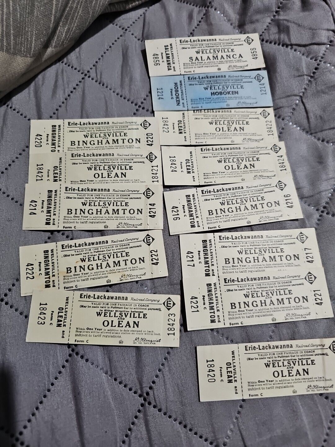RARE Set of 13 Vintage Erie Lackawanna R.R. Tickets Unused 