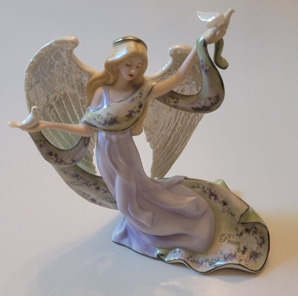 Retired Lena Liu\'s Inspirations of Peace Musical Angel By Bradford Editions