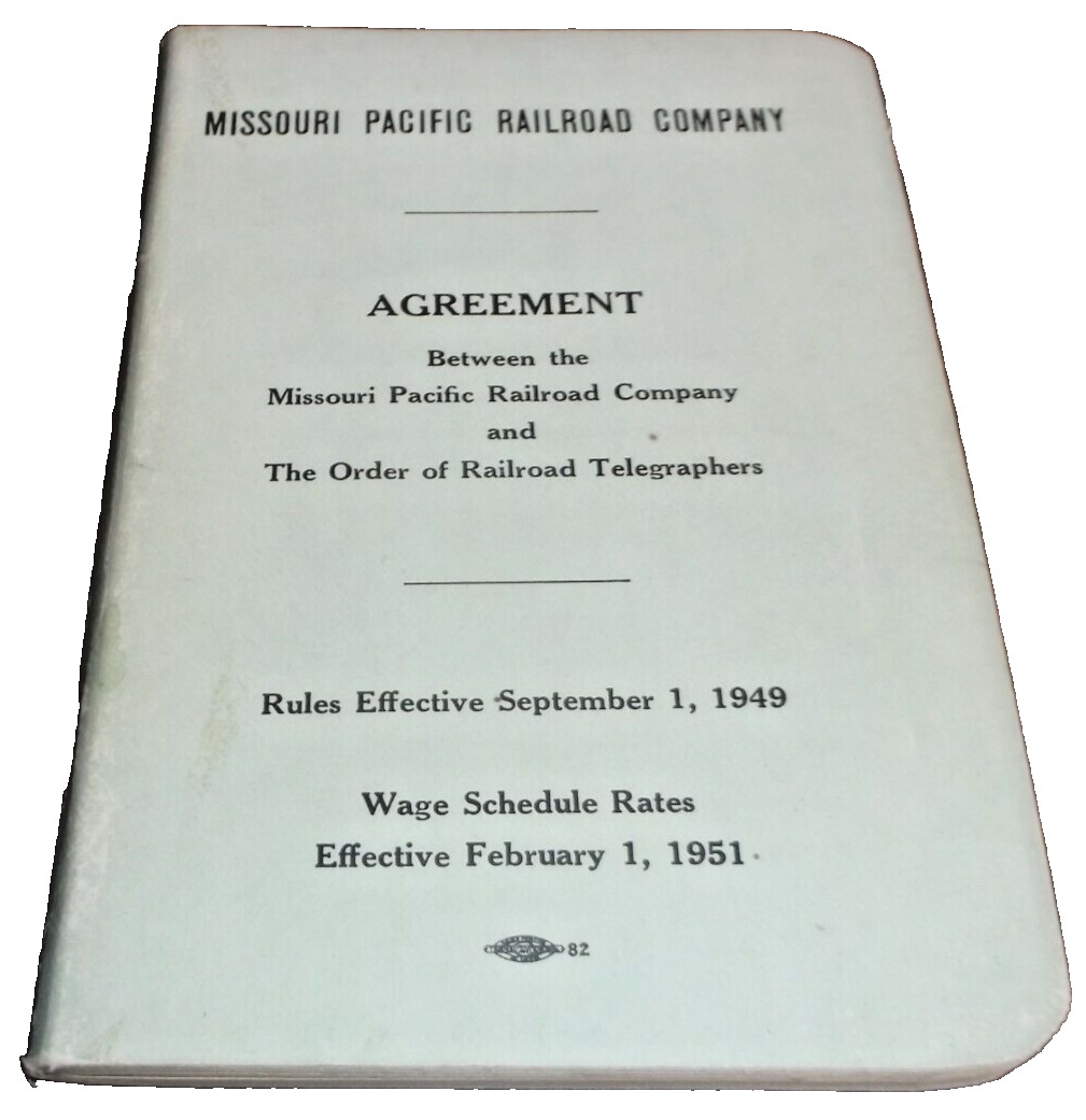 FEBRUARY 1951 MISSOURI PACIFIC EMPLOYEE AGREEMENTS WITH TELEGRAPHERS