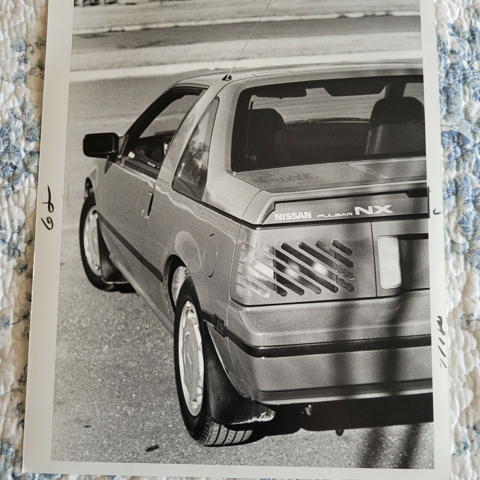 1987 Nissan Pulsar NX Press Photo Black & White Hatch Mudflaps 