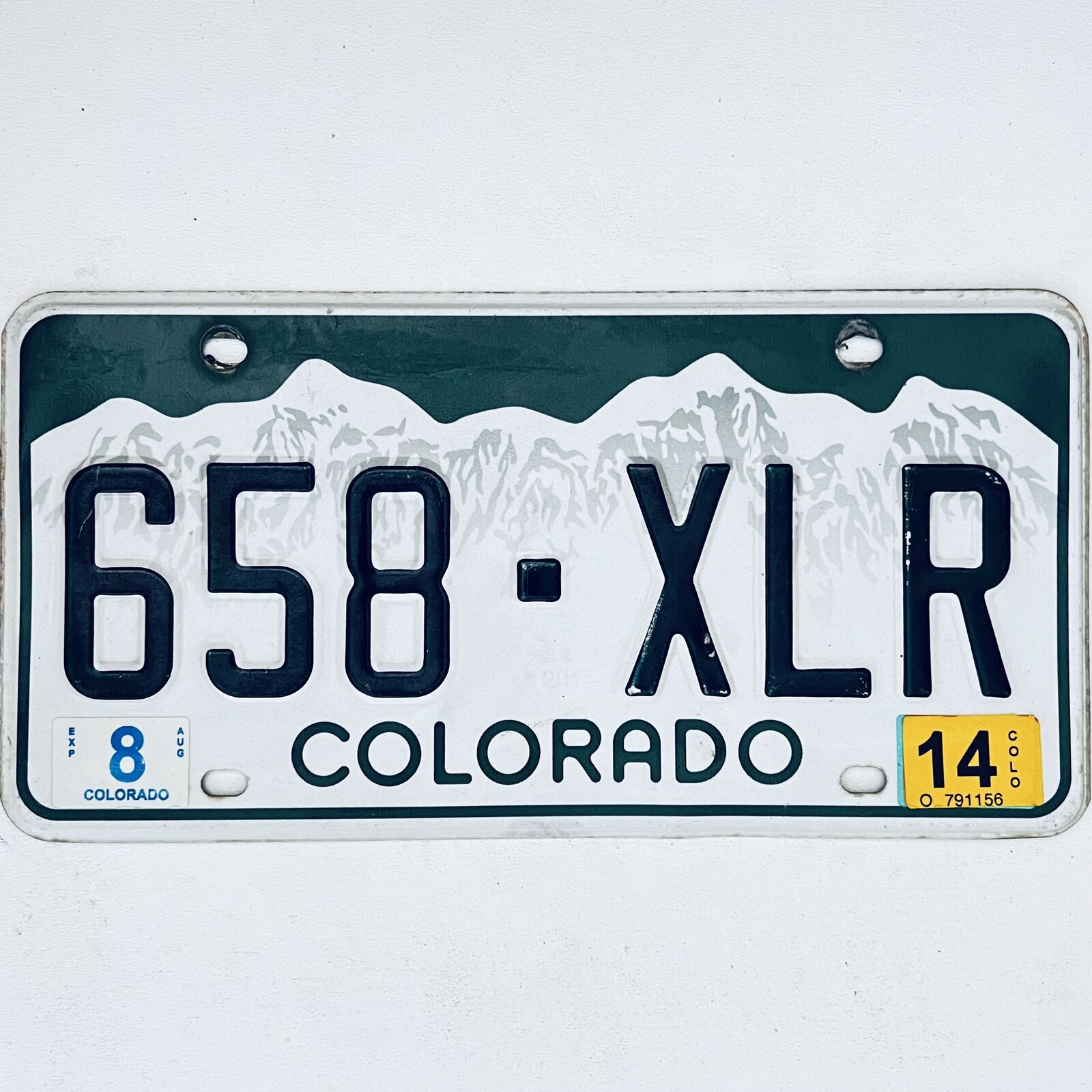 2014 United States Colorado Rockies Passenger License Plate 658-XLR