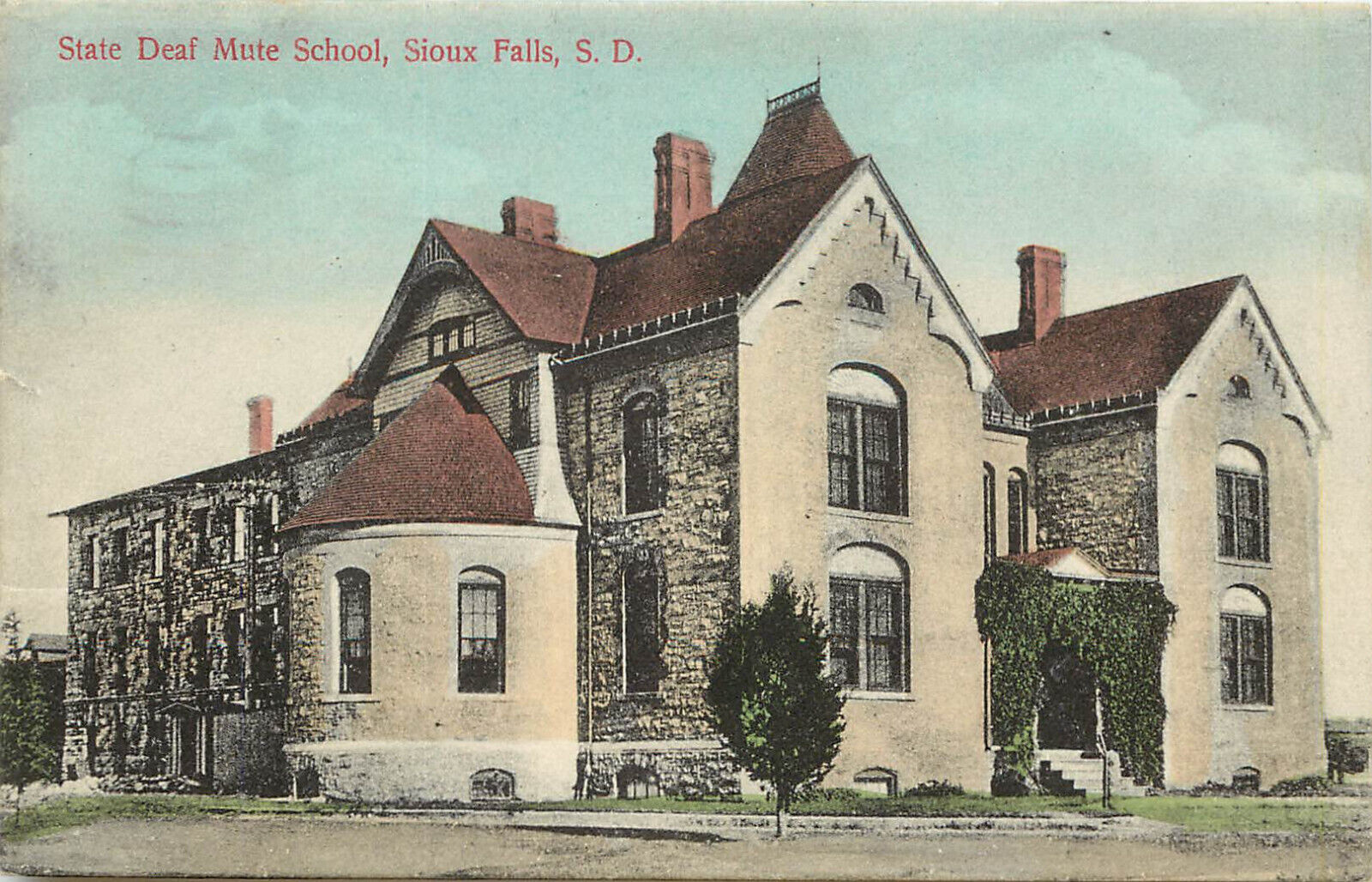 Vintage Postcard State Deaf Mute School Sioux Falls SD