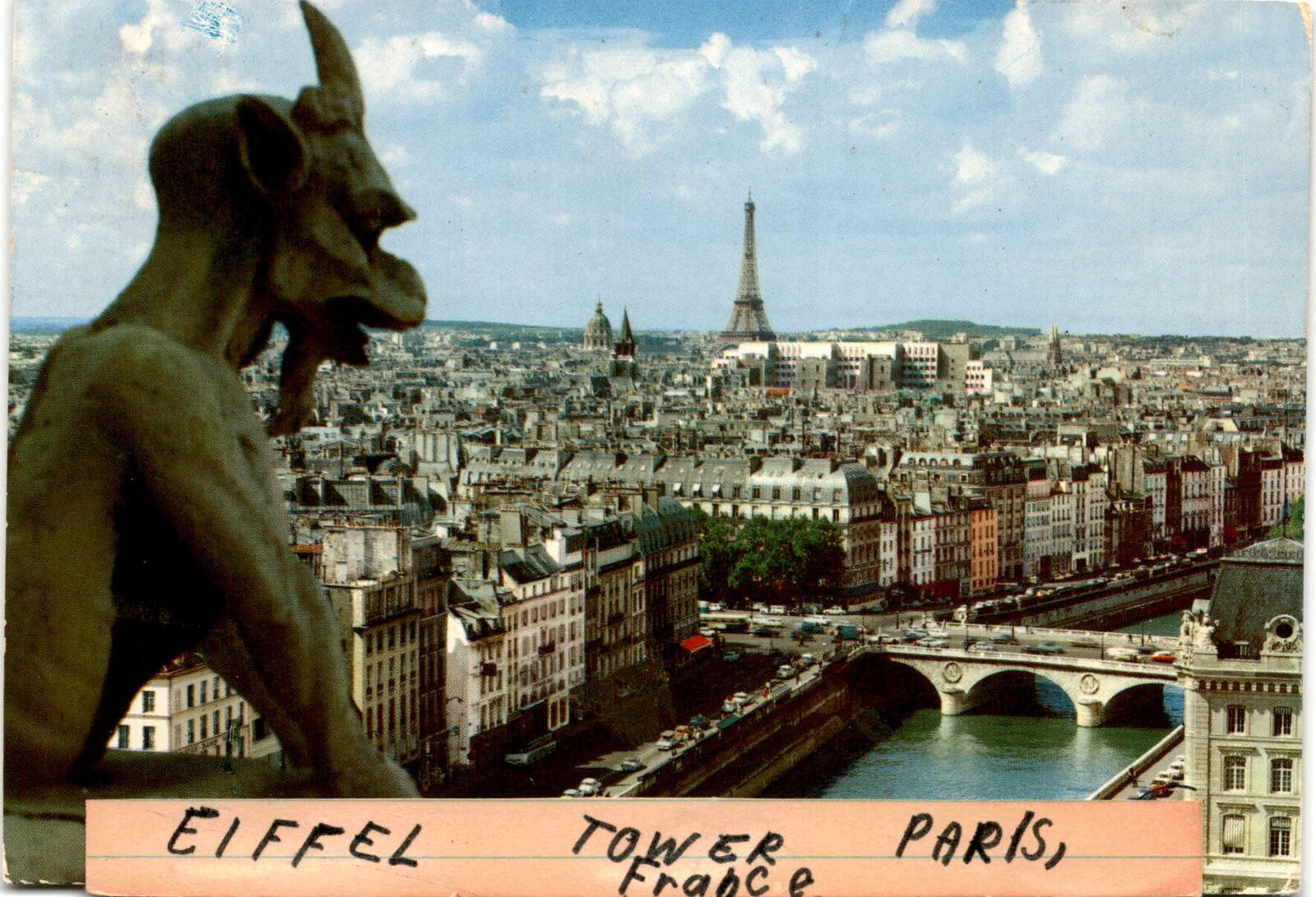 EIFFEL, TOWER, France, PARIS, Notre-Dame, Seine, Saint Postcard