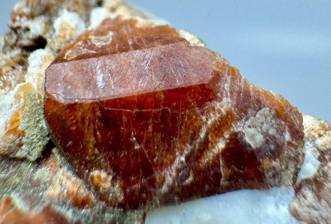 107 Gram Ultra Rare Red Hessonite Huge Crystals On Matrix from laghman Afg