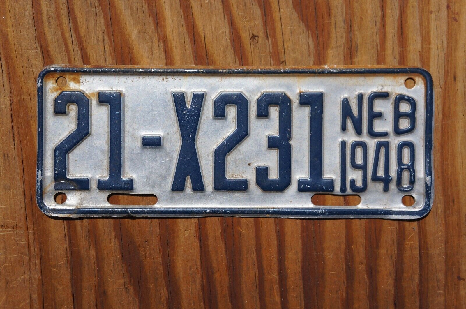 1948 Nebraska License Plate # 21 X 231