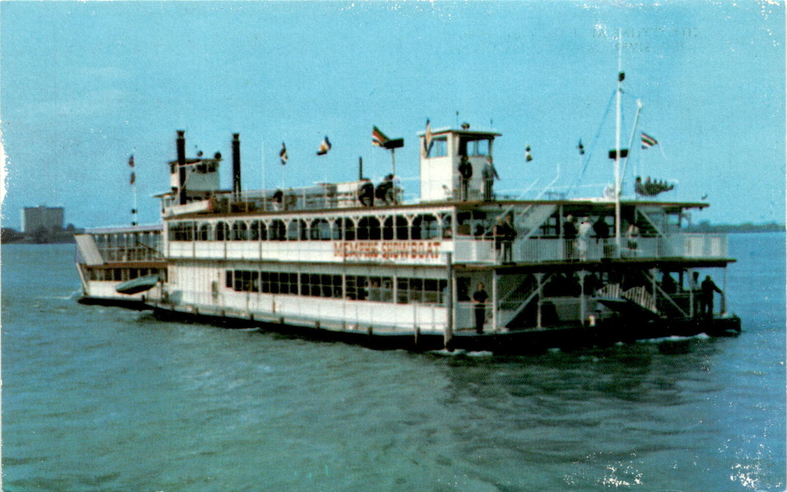 Memphis, Showboat, Mississippi River, Beale St. music, catfish Postcard