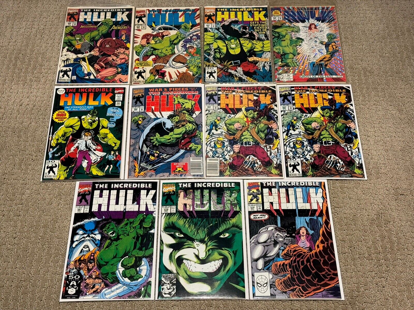 Incredible Hulk Comic Book Lot Of 11 #374-404 VF NM
