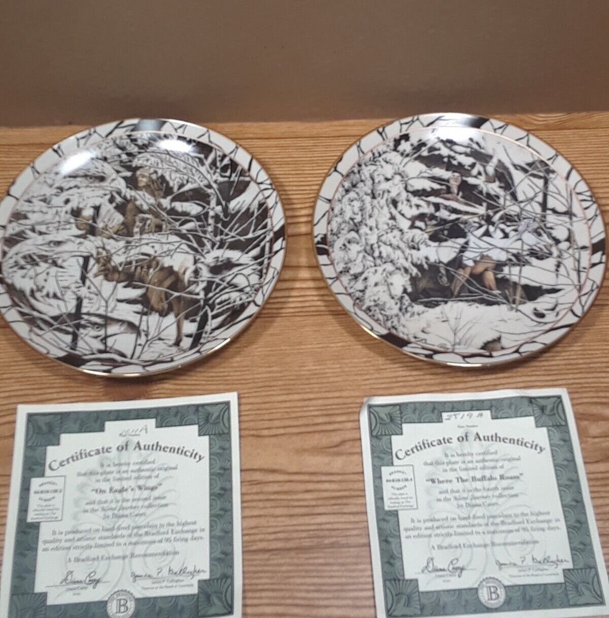 Bradford Exchange Plate 8 inch set of 2 Diana Casey COA 2011A and 2519A.
