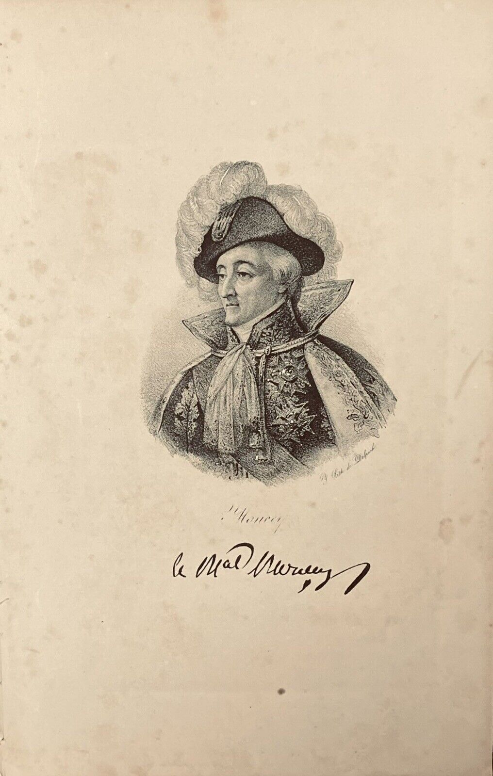 Napoleon’s Marshal Moncey 19th Century Lithograph