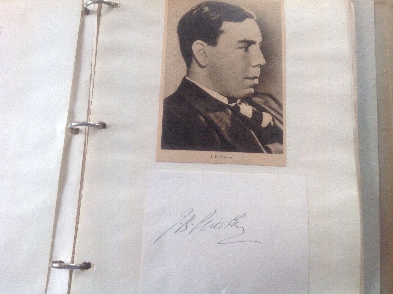 J. B. Priestley Vintage Card Signed / Autographed Author