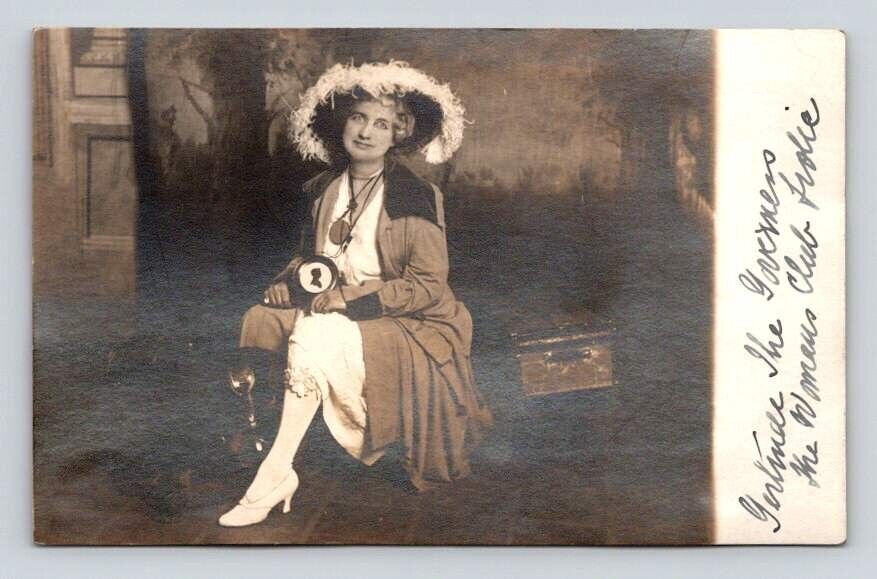 RPPC  Risque Gertrude The Governess Womans Club Frolic AZO Postcard