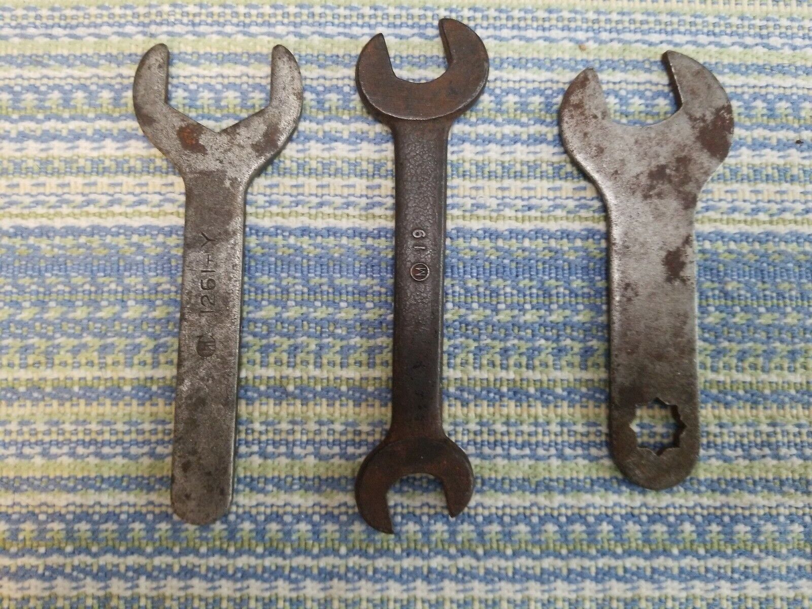 Antique International Harvester Wrenches, 1261-Y, M 19, and unmarked