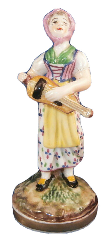 Antique 18thC Niderviller Porcelain Lady Figurine Figure Porcelaine Niderville