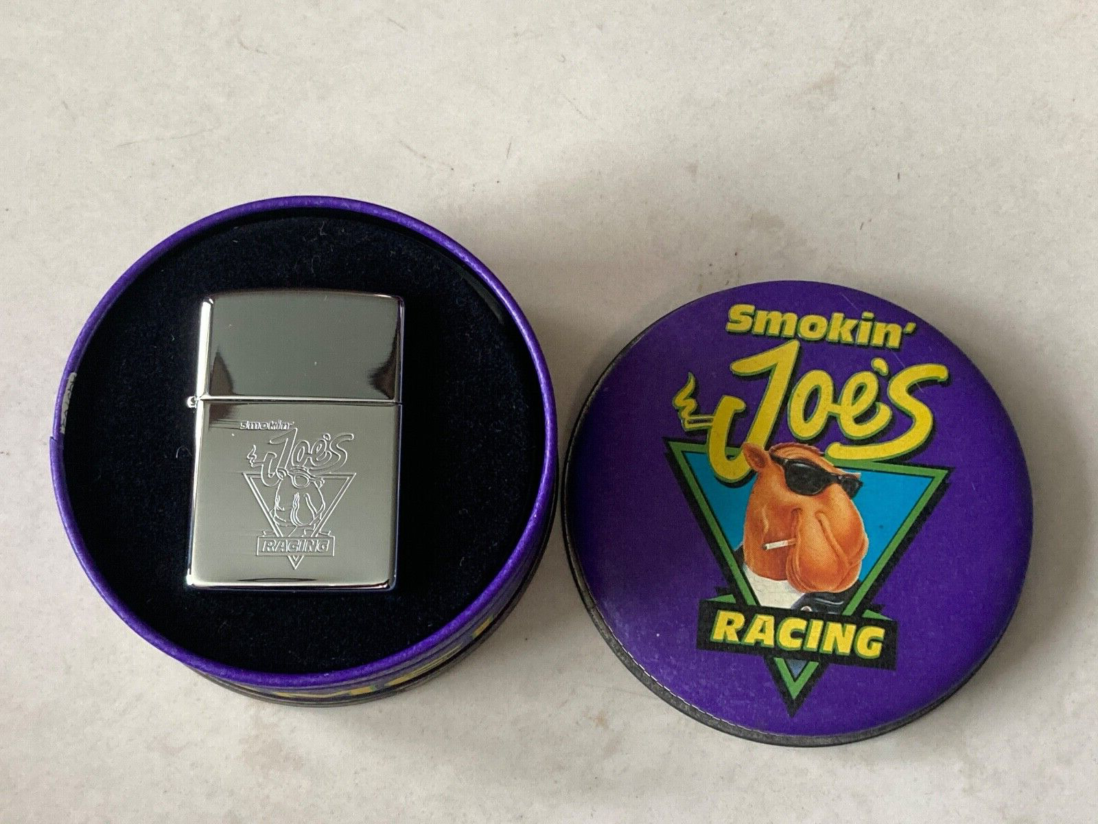 Vintage 1994 Smokin\' Joe\'s Racing Camel ZIPPO Cigarette Lighter Original Tin NEW
