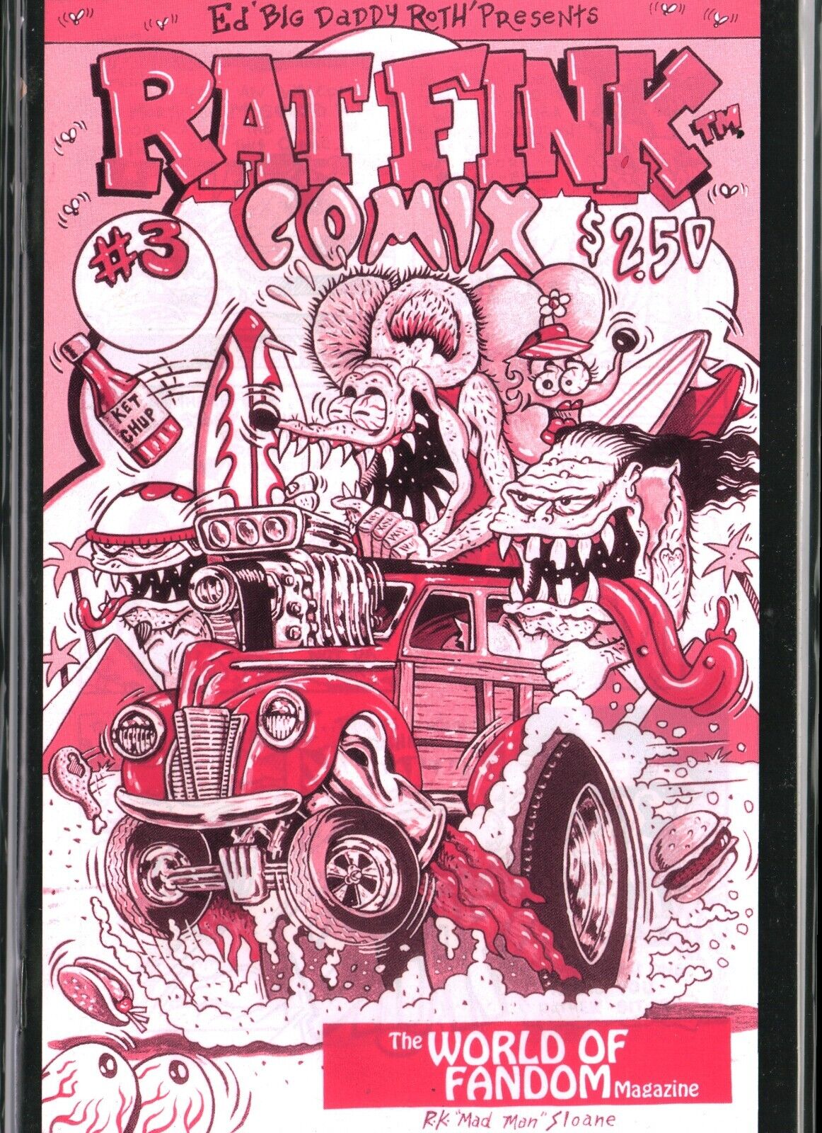 RAT FINK COMIX #3 Ed Big Daddy Roth PINK VARIANT (1991) VF (8.0)