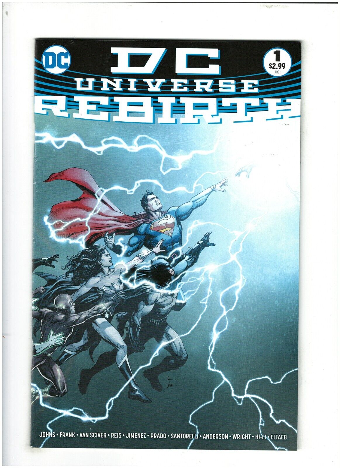 DC Universe Rebirth #1 VF/NM 9.0 Gray Frank Variant 2016 Superman & Batman