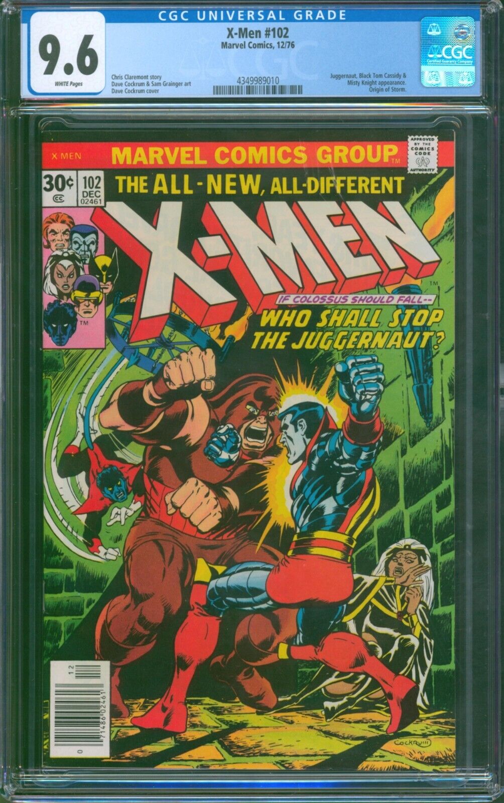 X-Men #102 ❄️ CGC 9.6 White Pages ❄️ Storm Origin Juggernaut Marvel Comic 1976