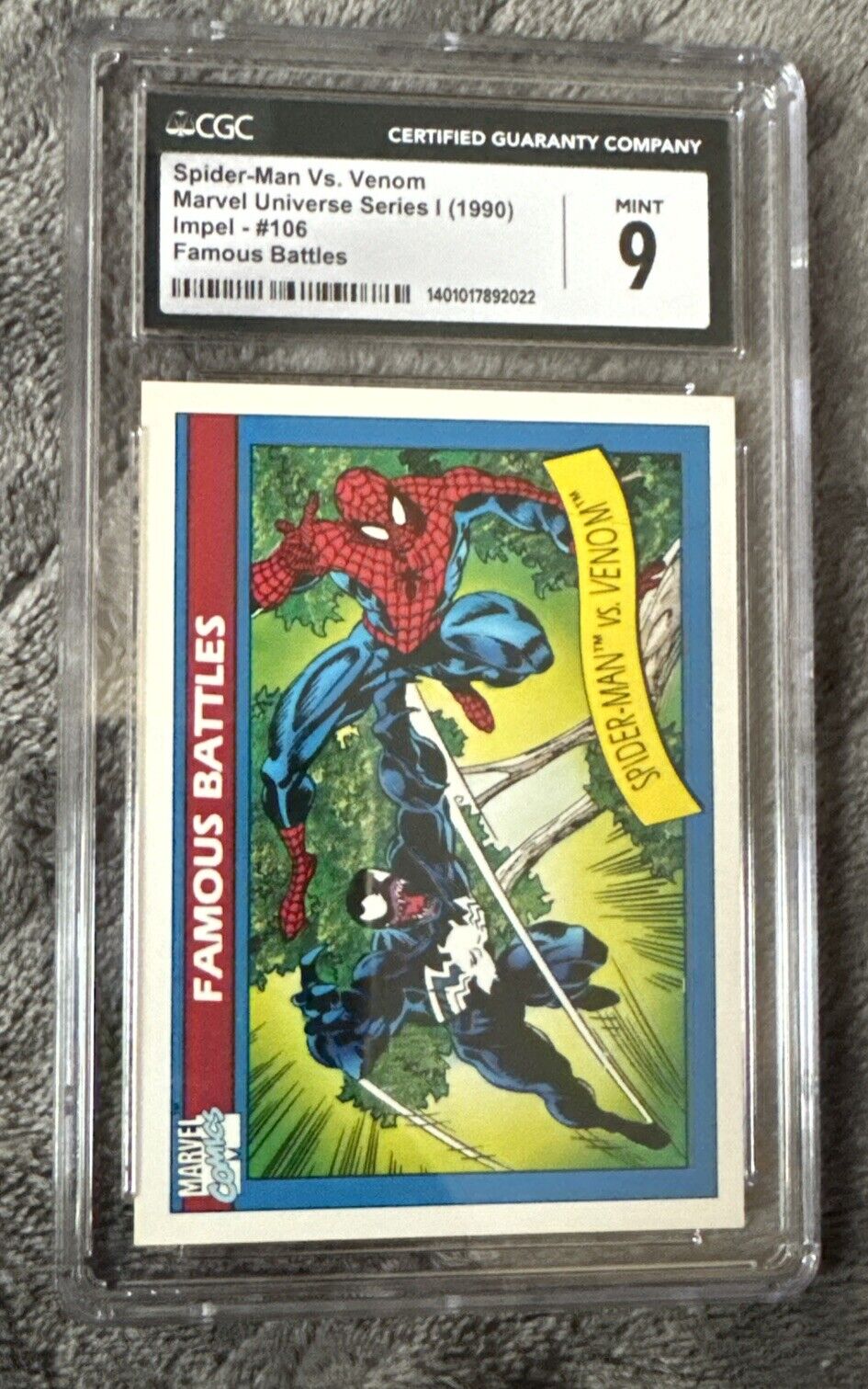 1990 Impel Marvel Universe Venom Vs Spider-Man CGC 9 Rare