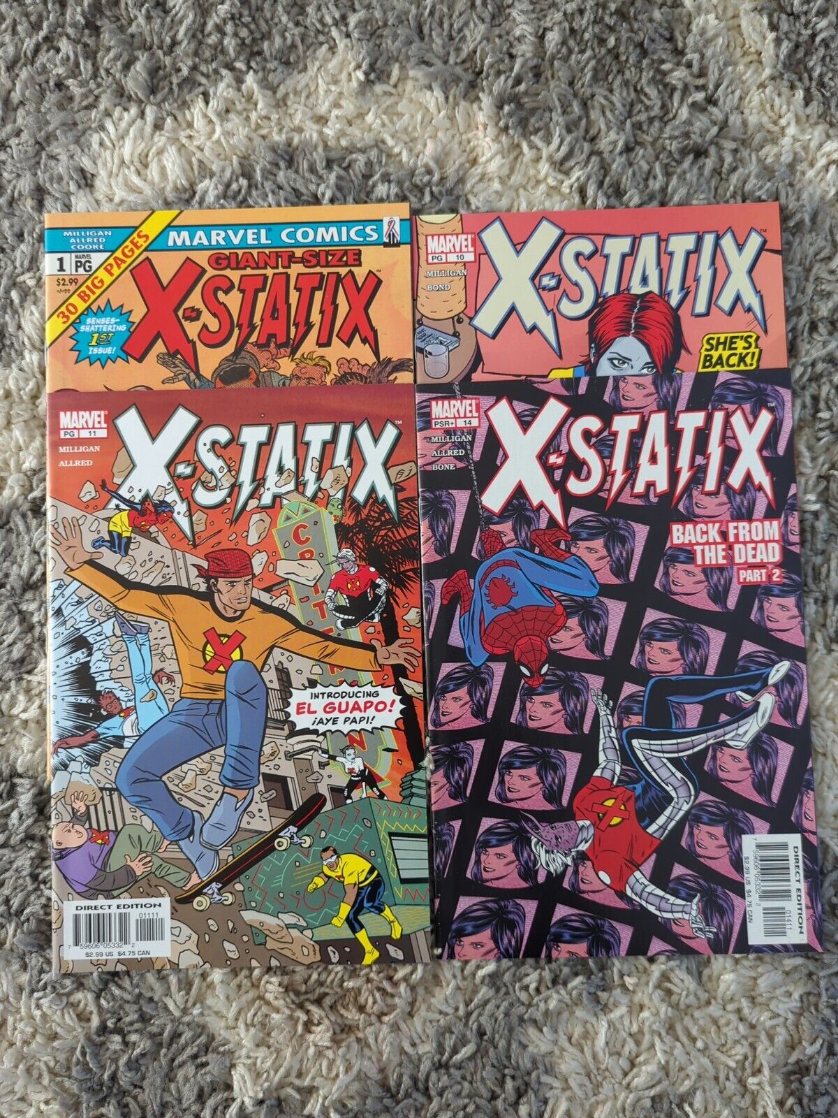 Lot Of 4 2000-03 Marvel X-Statix Comics #1 10 11 & 14 Bagged And Boarded