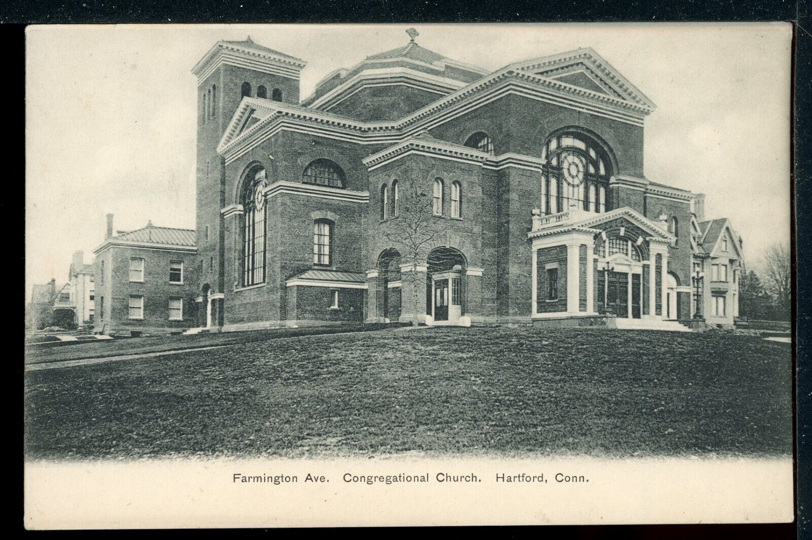 Older Farmington Ave. Congregational Church Hartford, CT Historic Postcard