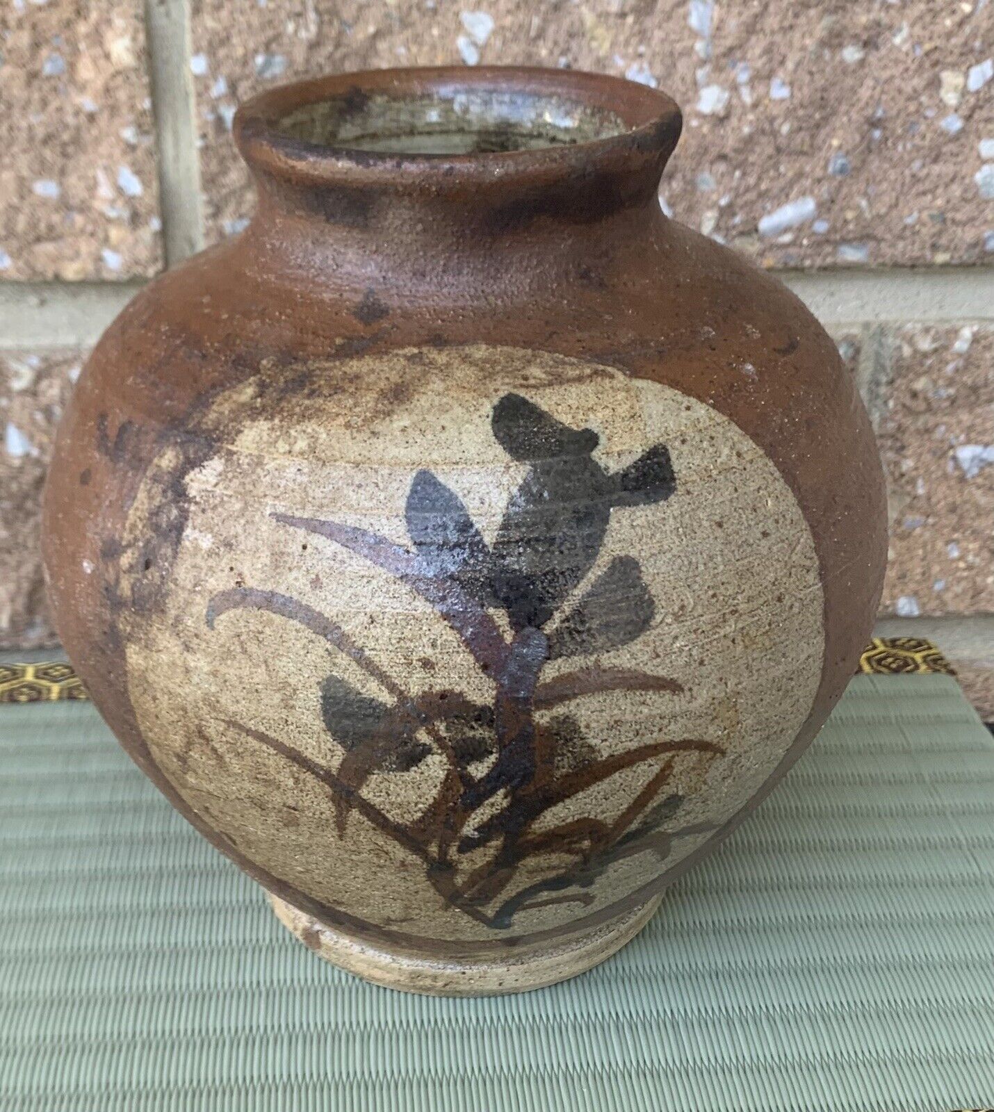 Japanese Handmade Vase, Rare ,Style Strokes Of Shoji Hamada Made In Japan