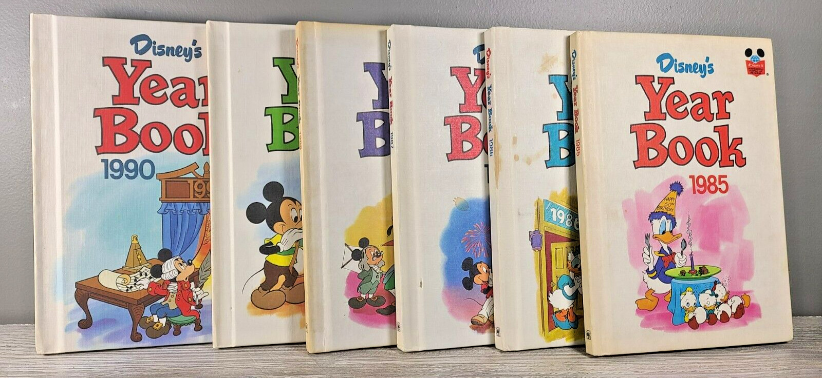 Vintage Disney's Year Book Hardcover Memorabilia 1985-1990 6 Books Total