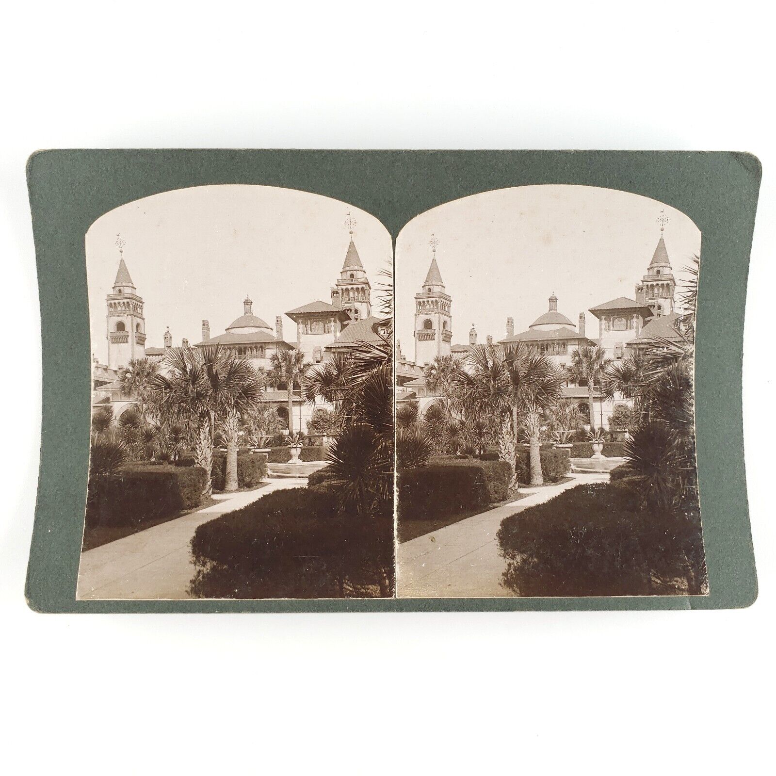 Flagler College St Augustine Stereoview c1902 Florida Palm Trees Photo A1907