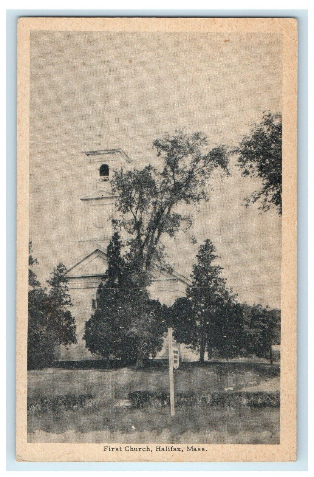 1953 First Church, Halifax Massachusetts MA Vintage Postcard