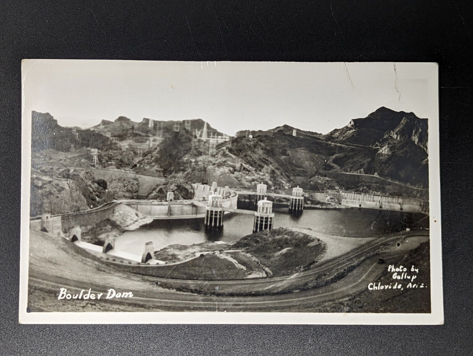 RPPC Boulder (Hoover) Dam Postcard Cloride AZ NV Hydroelectric Engineering 