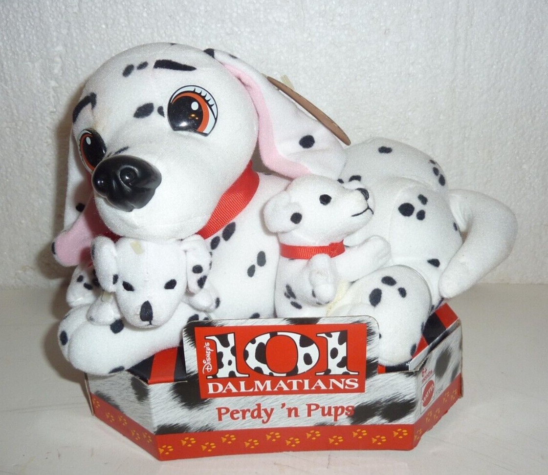 NOS 1996 Disney’s 101 Dalmatians Perdy ‘n Pups Plush Toy