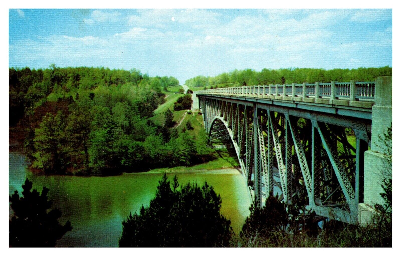 Wellston MI Michigan Cooley Bridge Scenic Highway M55 Chrome Postcard