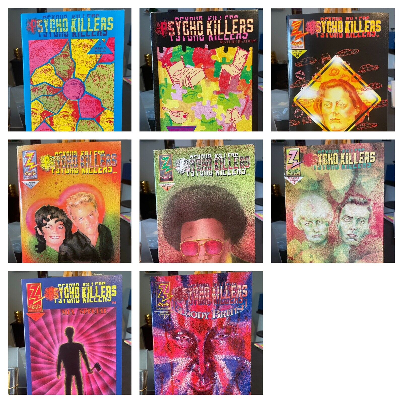 8 Psycho Killer Comic Lot Featuring Ed Gein, Wayne William’s And More 