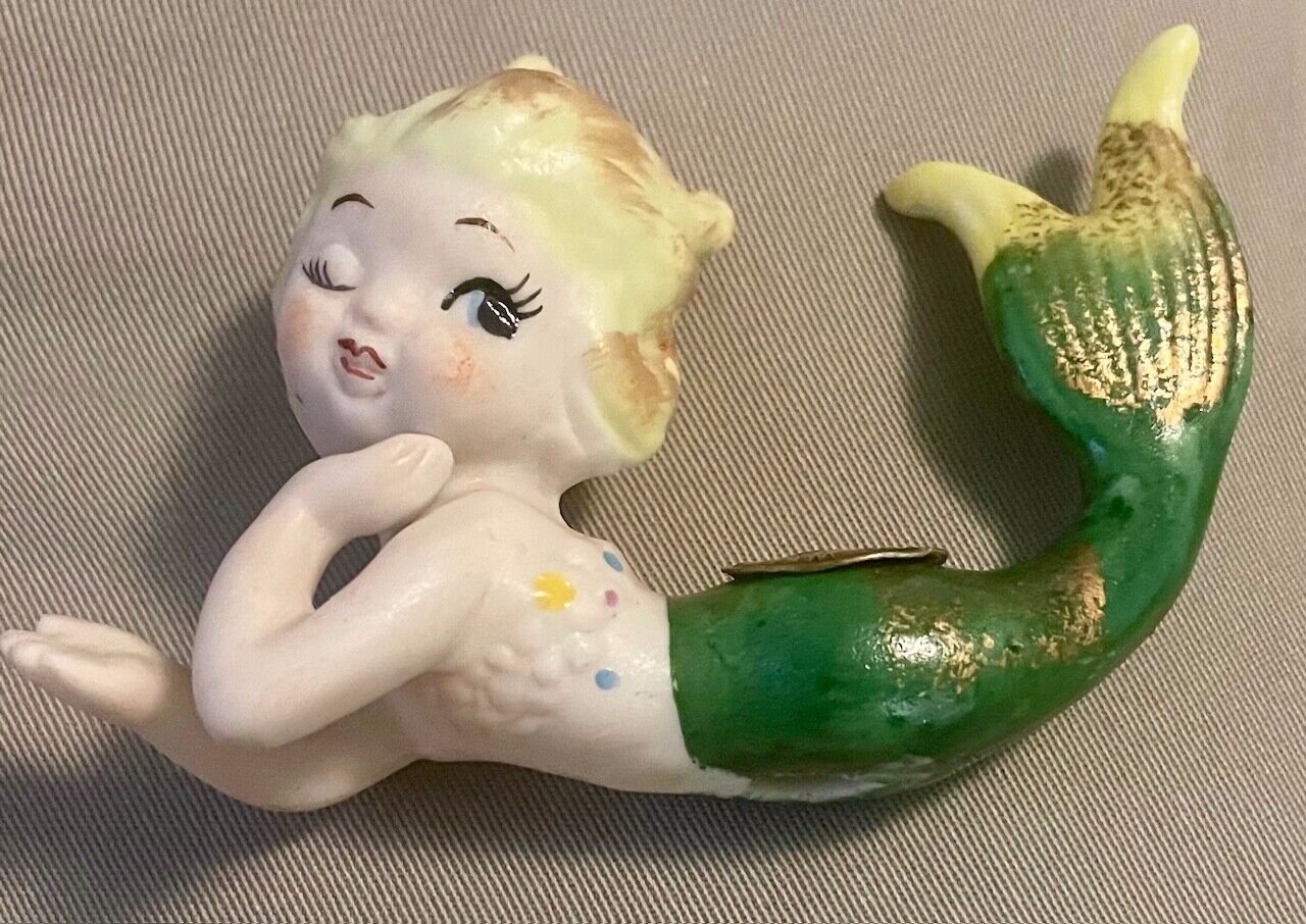 1970s Weeki Wachee Spring Florida Mermaid Souvenir Ceramic Figurine