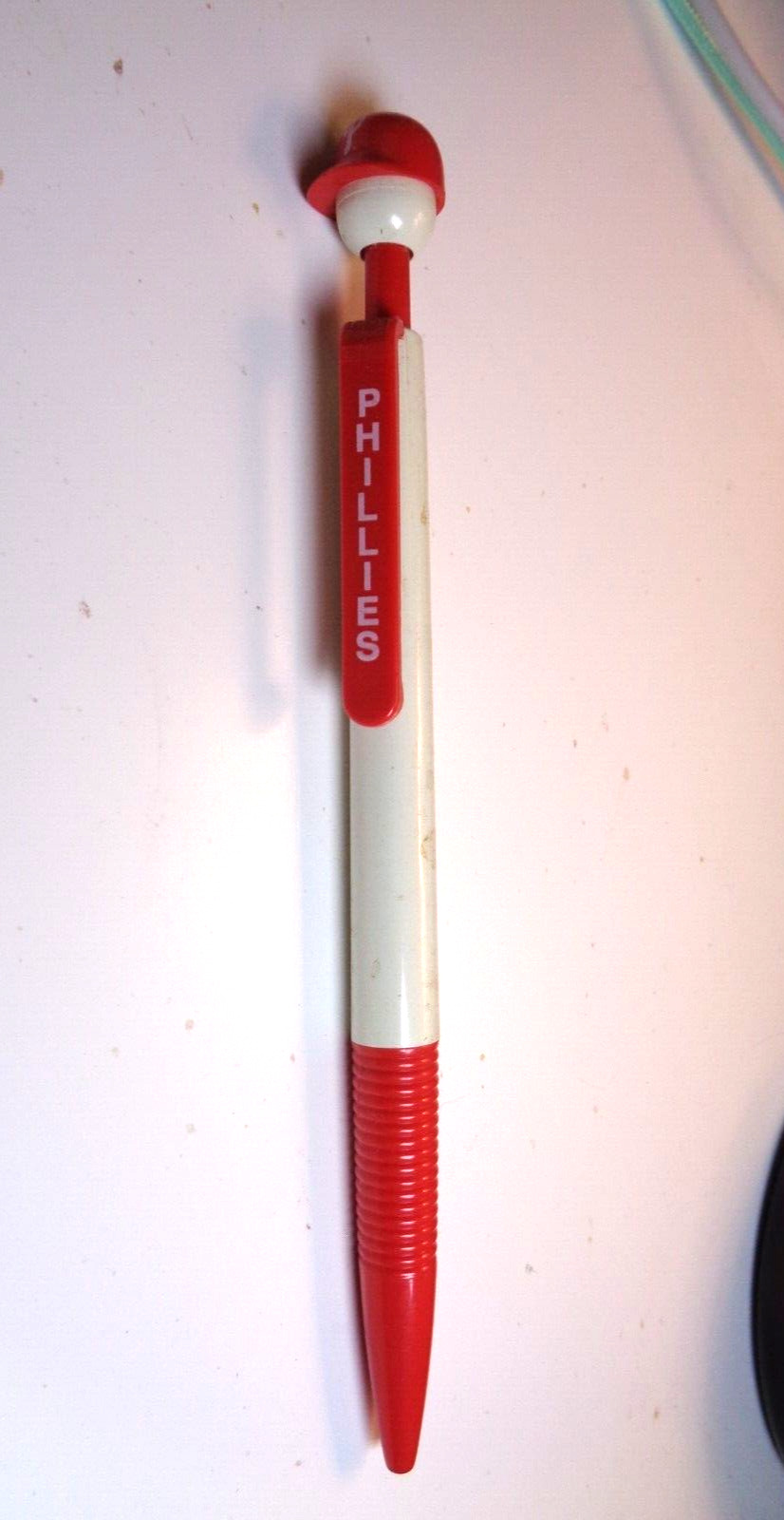 Vintage RARE Philadelphia Phillies Ballpoint Pen Retractable Phillies Cap on Top