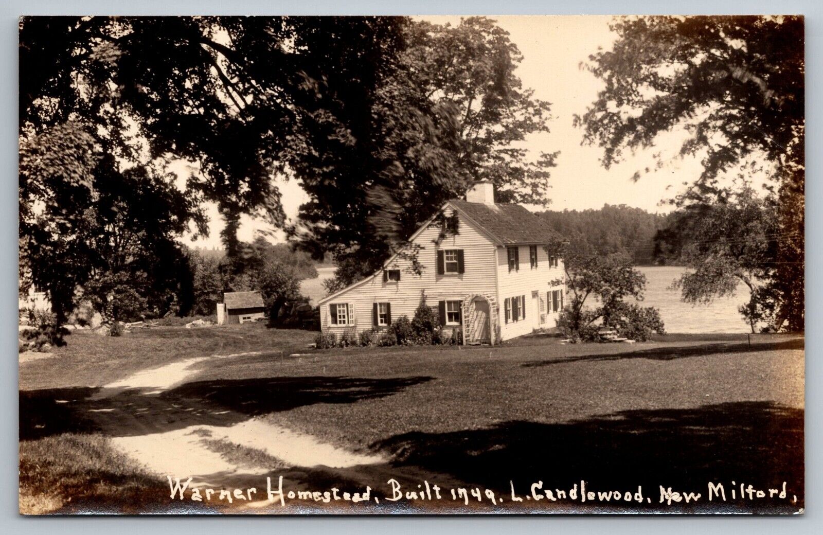 Warner Homestead 1749. New Milford, CT Lake Candlewood Real Photo Postcard. RPPC
