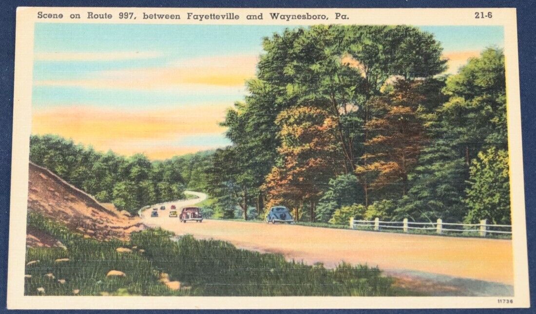 Route 997 between Fayetteville & Waynesboro, PA Postcard
