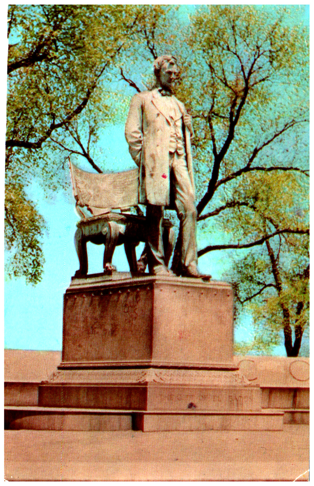 Postcard Chrome Lincoln Statue in Lincoln Park Chicago, IL