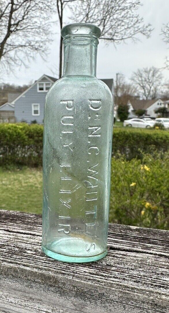 Blown Dr. N. C. White\'s Puly Elixir Quack Medicine Bottle Vermont VT ca. 1900